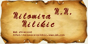 Milomira Milikić vizit kartica